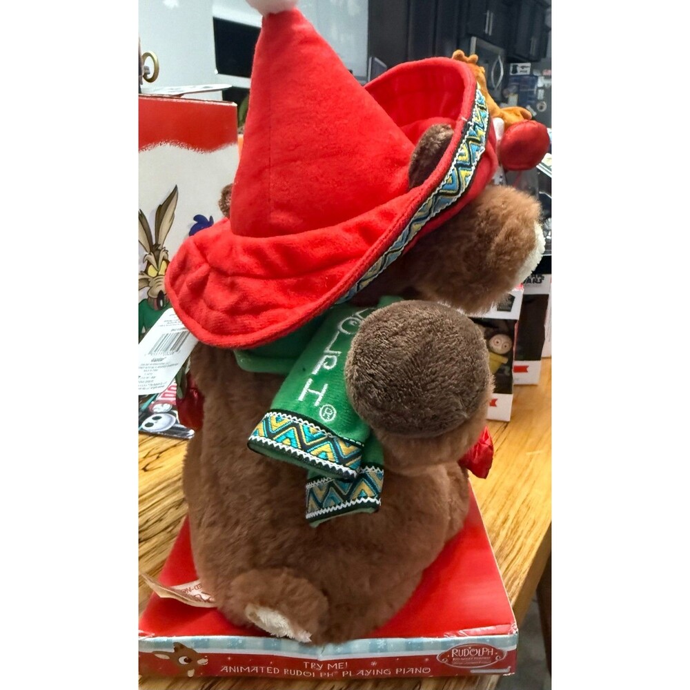 Dan Dee Animated Christmas Plush Rudolph the Red-Nosed Reindeer Sombrero Piano - Picture 4 of 12